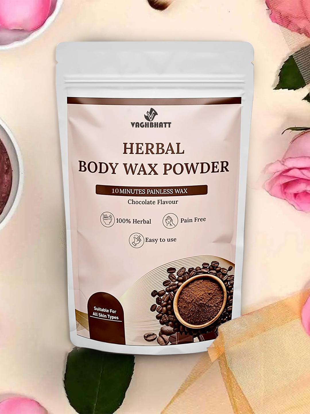 Vaghbhatt Herbal Body Wax Powder for Painless Hair Removal Chocolate Flavour