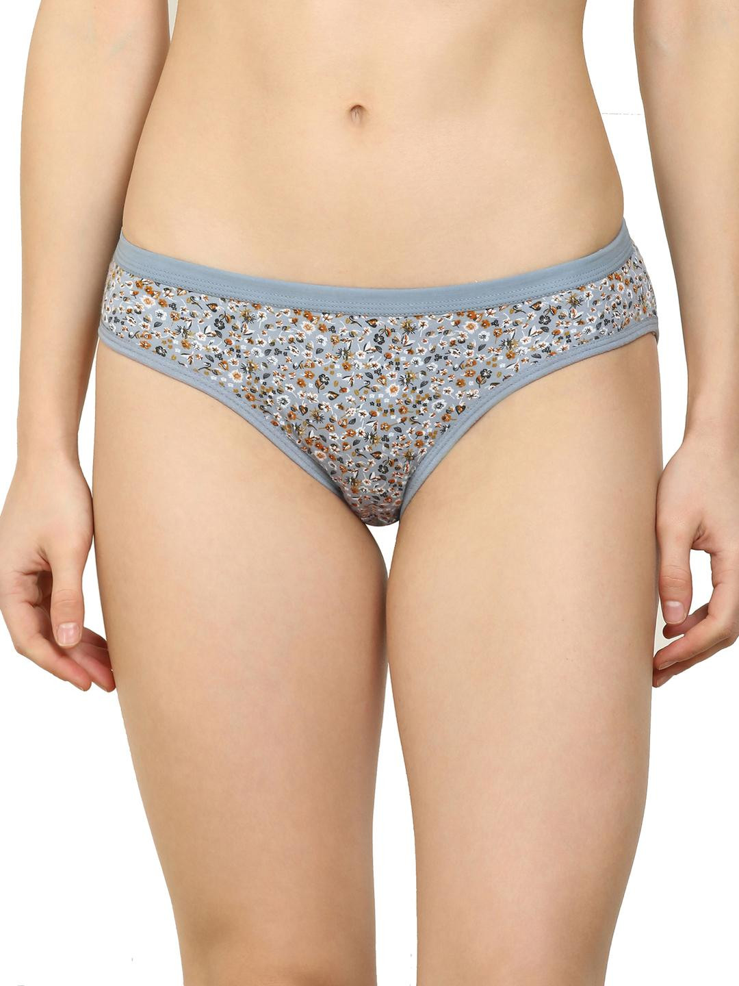 New stylish Grey Cotton Silk Hipster Multicolor Panties Pack of 1