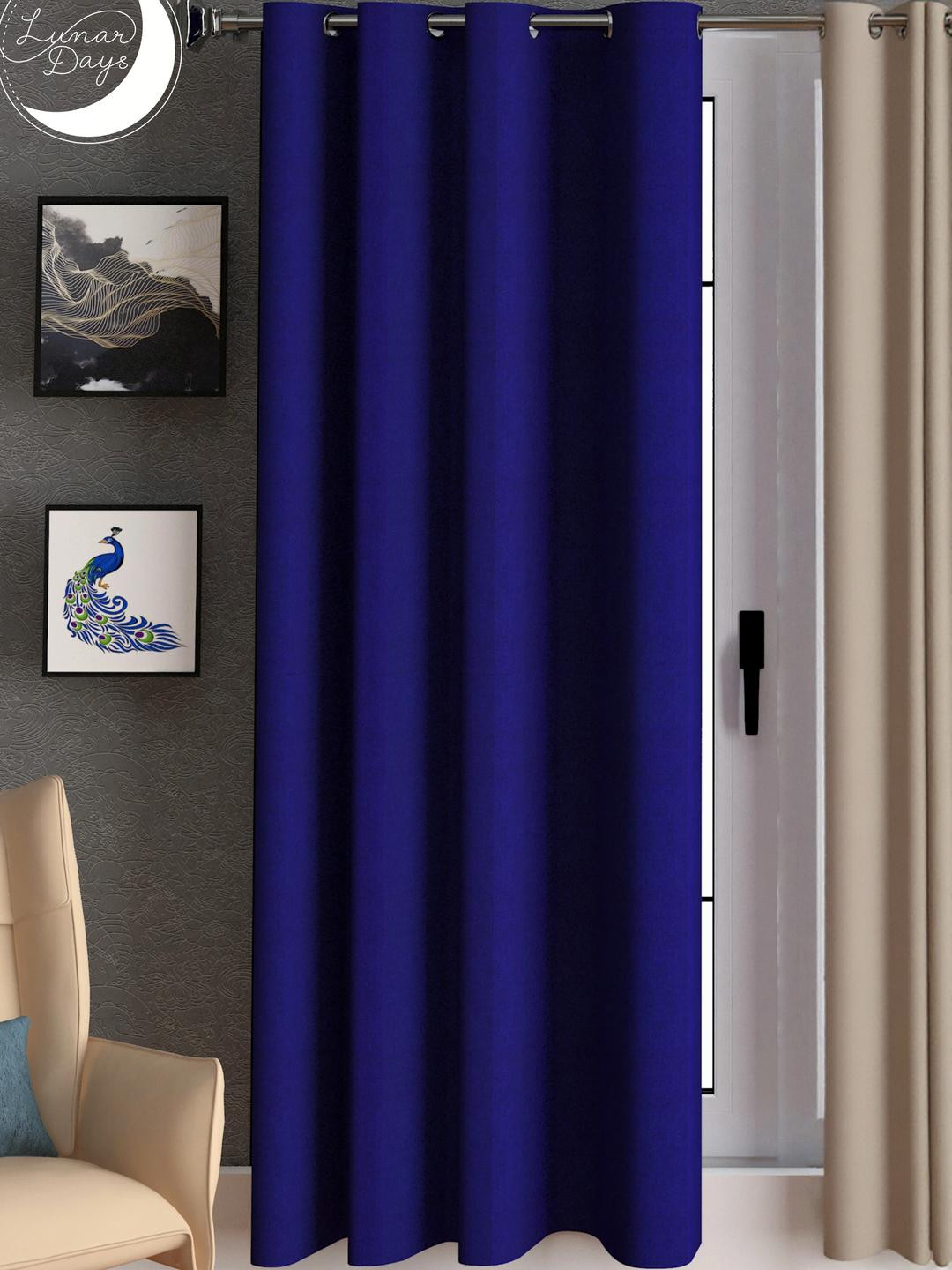 Lunar days Blue 7 Feet Window Curtain