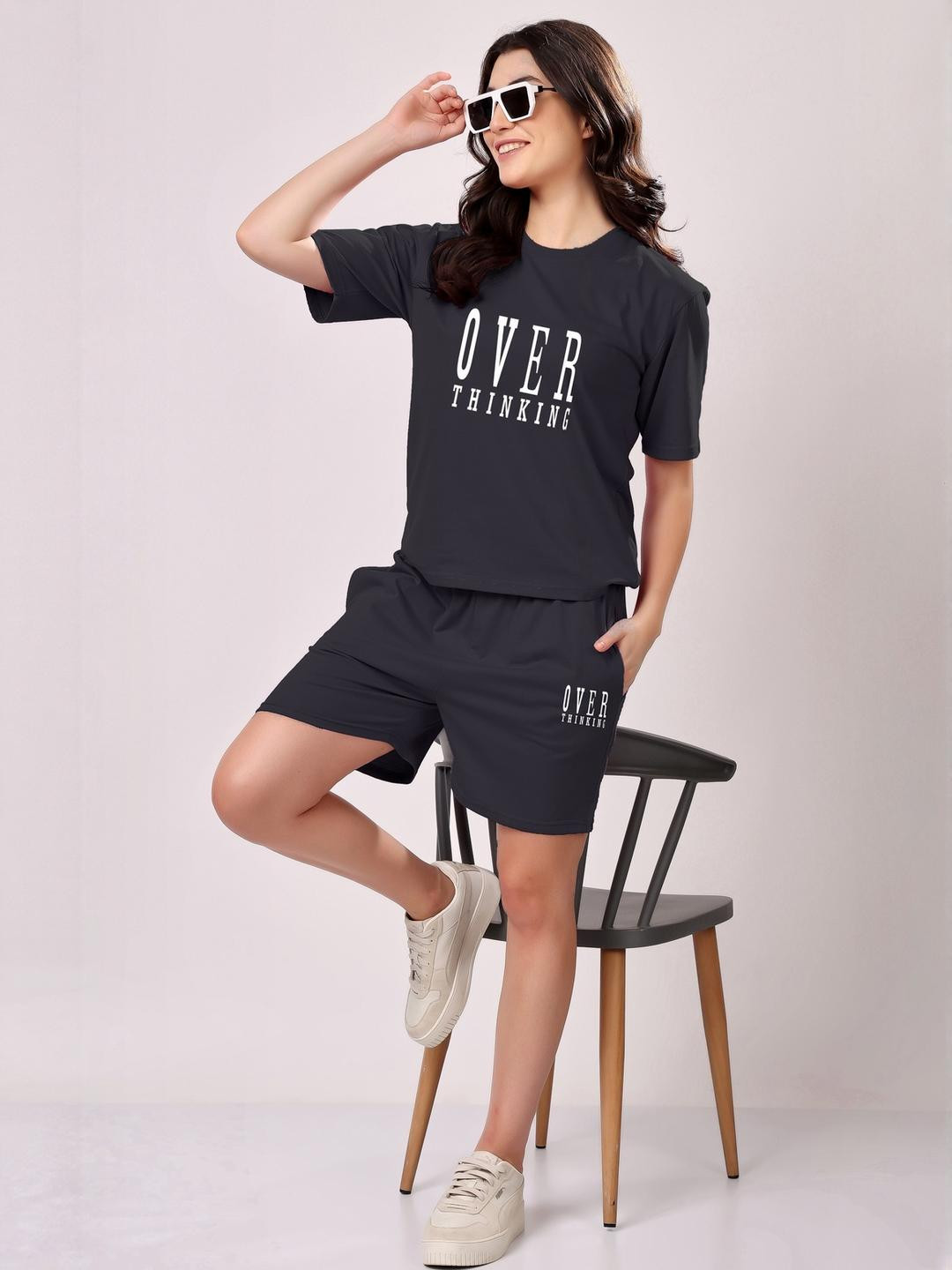 FITIN OUTFIT Women Printed Top with Shorts Set