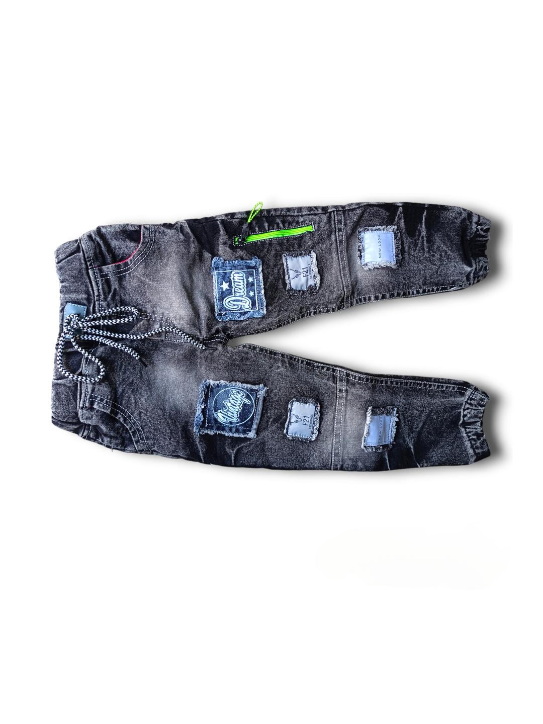 Gori Garmentss Boys Regular Fit Mid-Rise Low Distress Heavy Fade Jeans