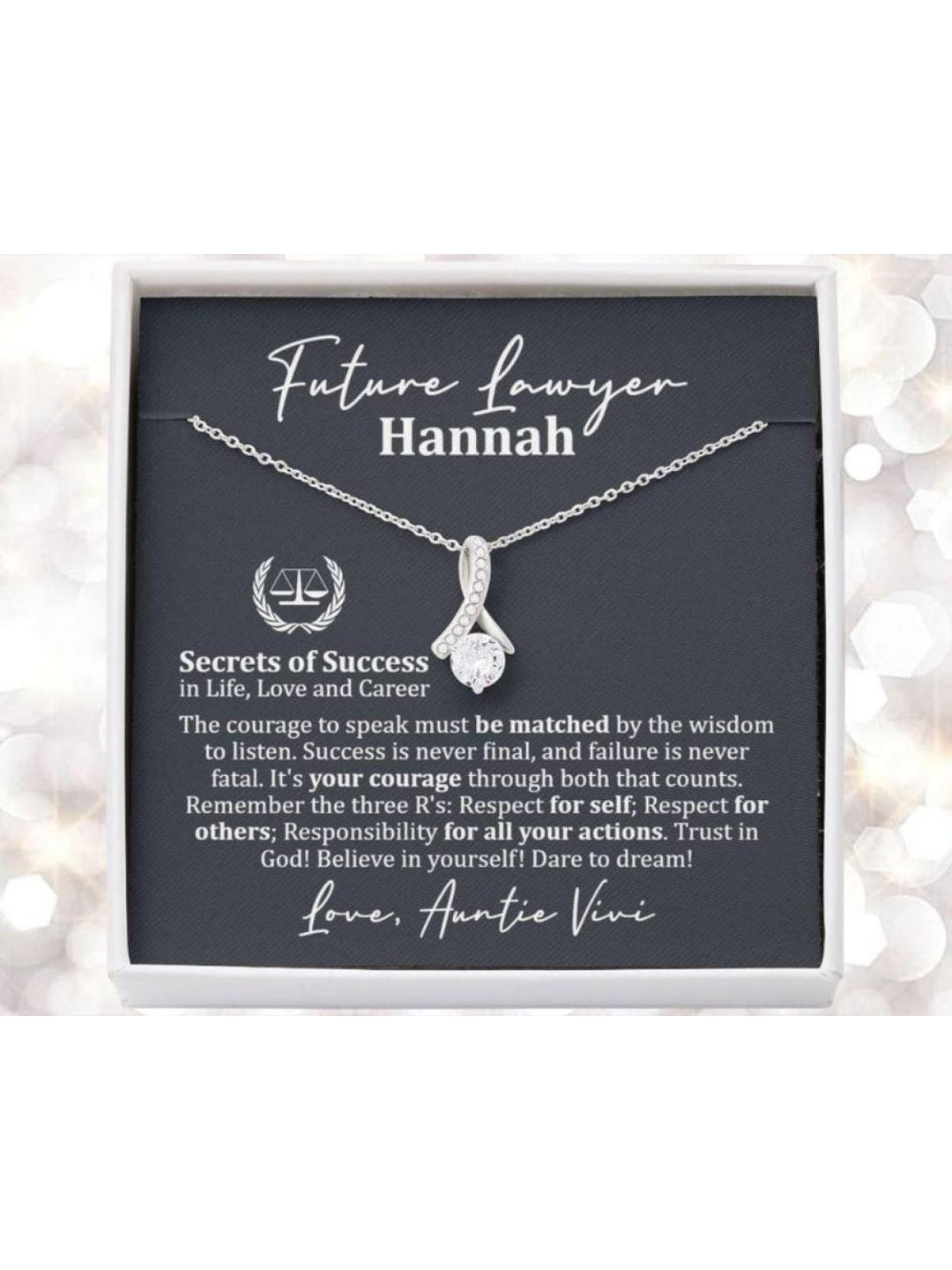 Silver Gift Friend Necklace, Law Student Necklace, Future Lawyer Gift, Law School Graduation Gift F