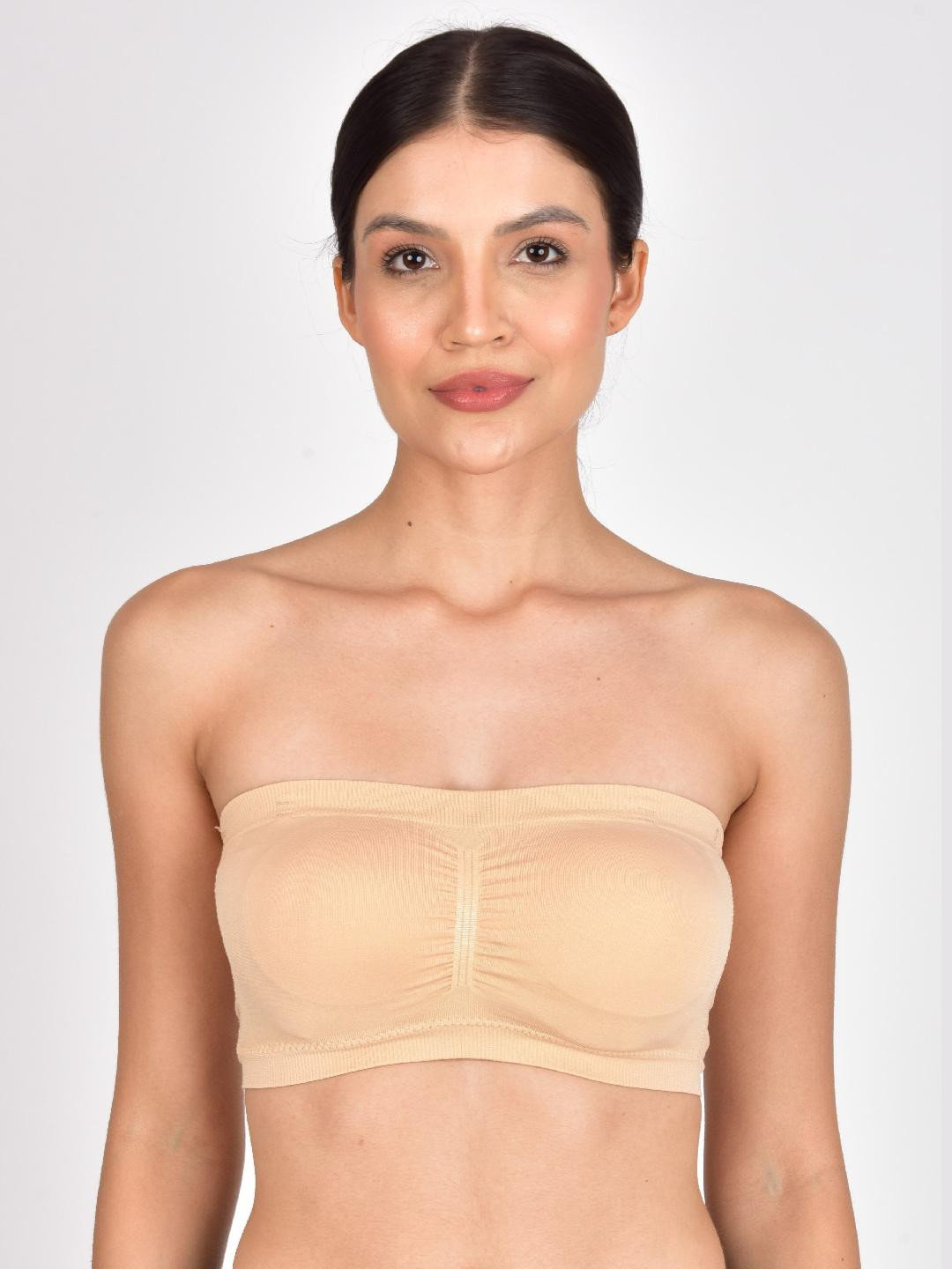 Tomkot Strapless Bras for Women Wireless Non-Slip Seamless Skin Tube Bra with Straps