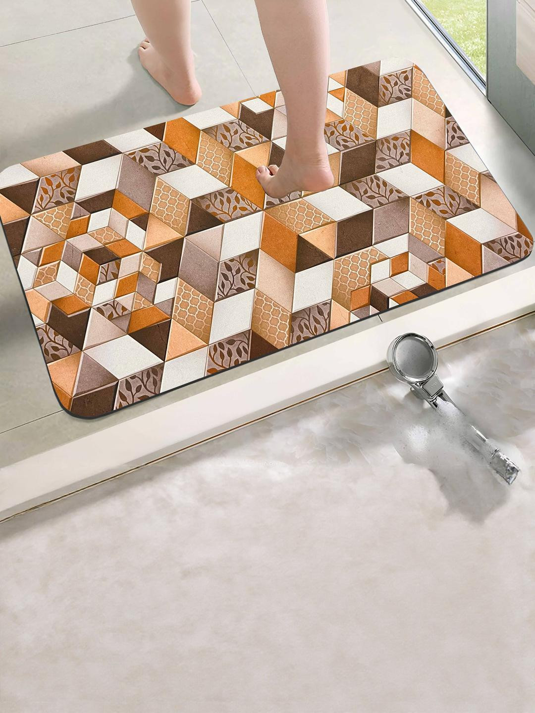 IVAZA 550 GSM Caramel Anti Slip Bathroom Mat