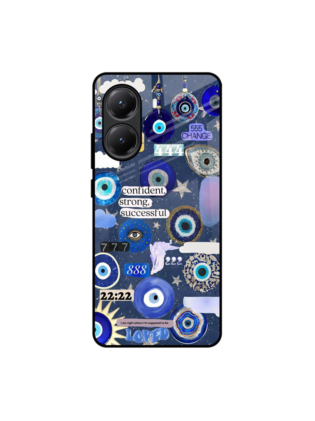 QRIOH Typography Printed Poco X7 Pro 5G Mystic Gaze Glass Back Case Mobile Accessories