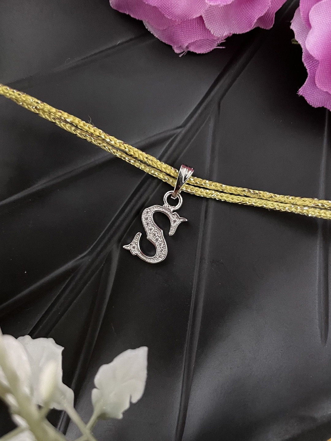 Digital Dress Room S Roman Letter Initial AD Studded Thread Rakhi