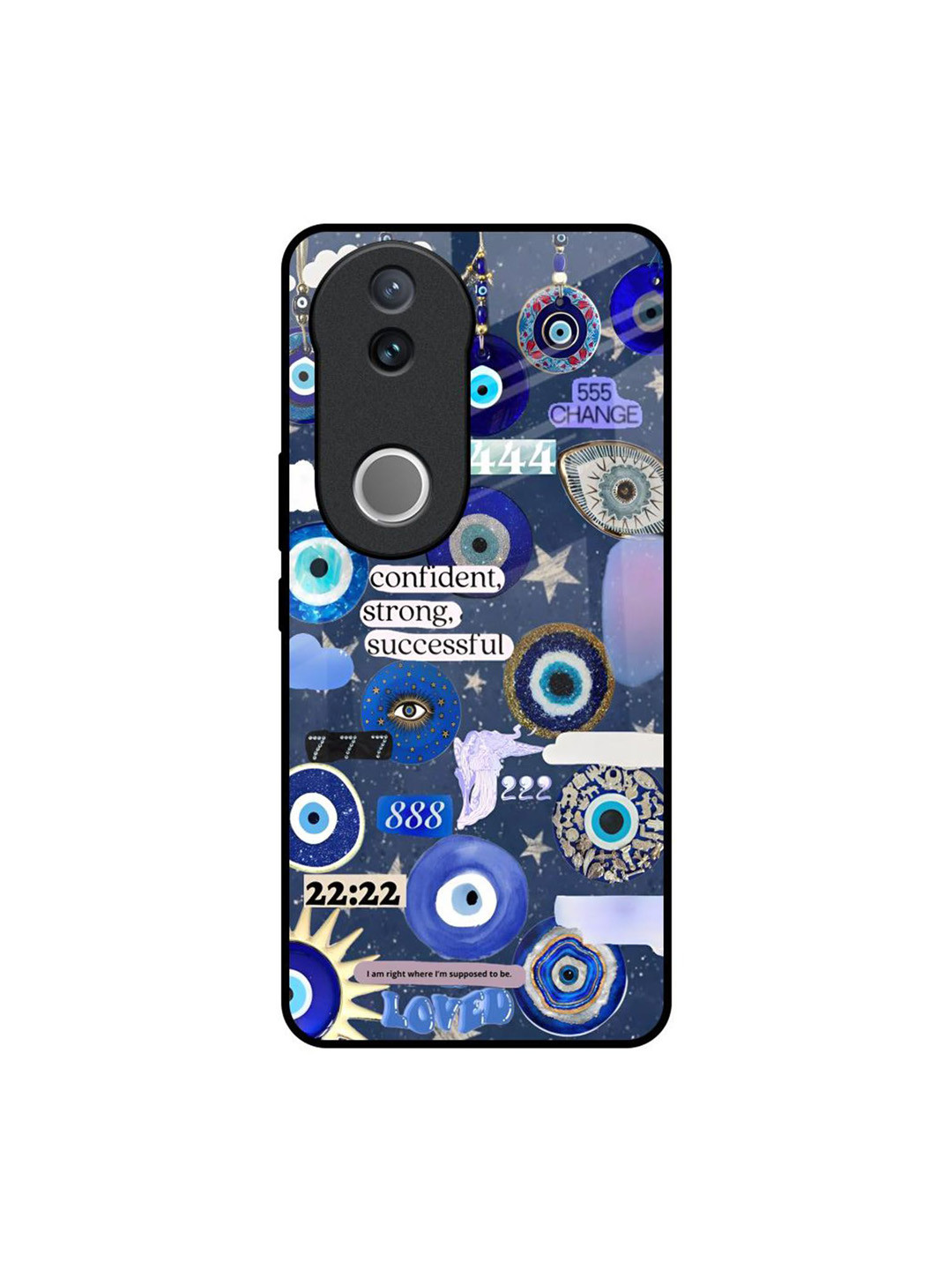 QRIOH Mystic Gaze Printed Vivo V50 5G Glass Back Case Mobile Accessories