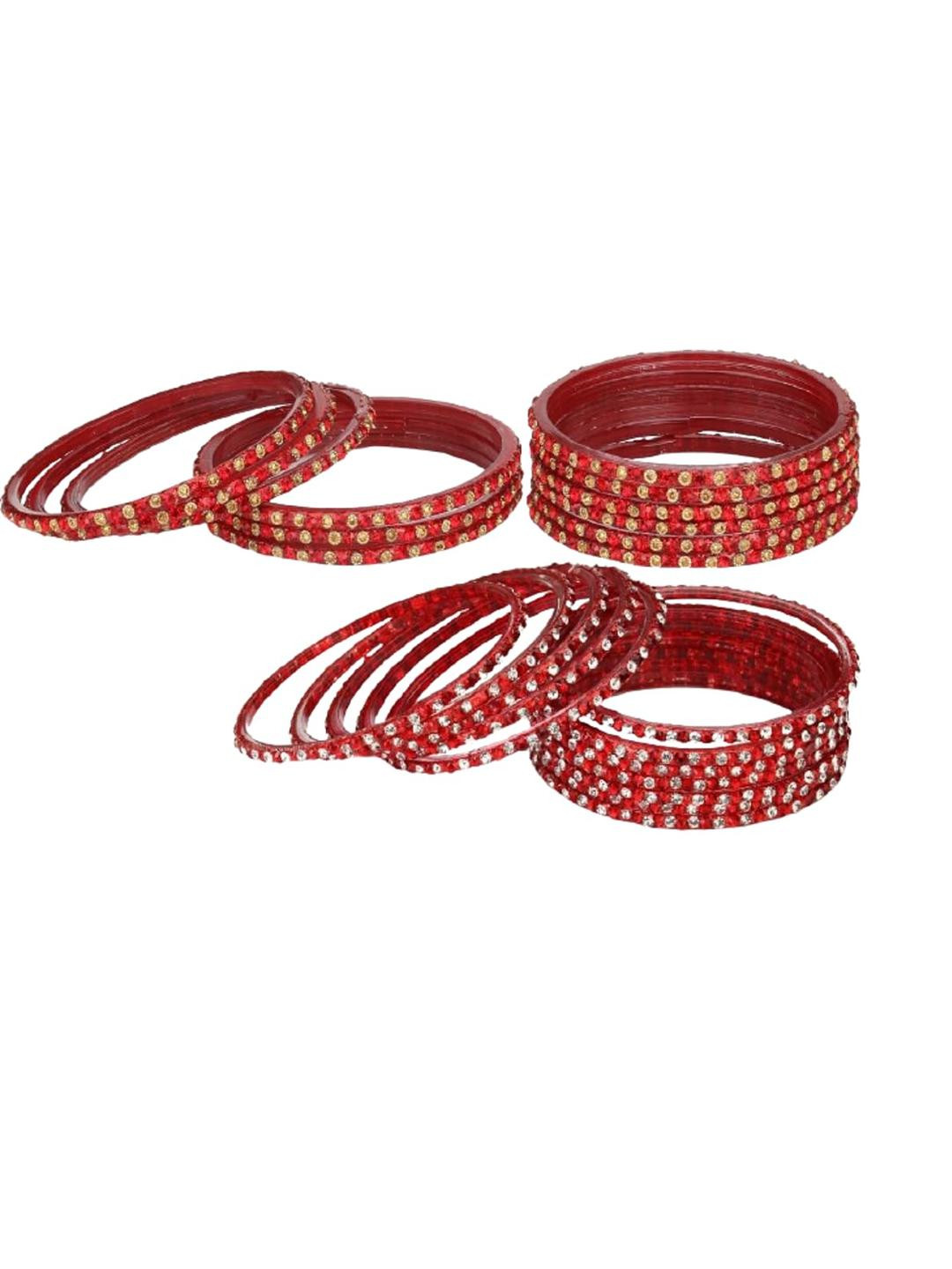 SOMIL Women Red Traditional Bangles Set