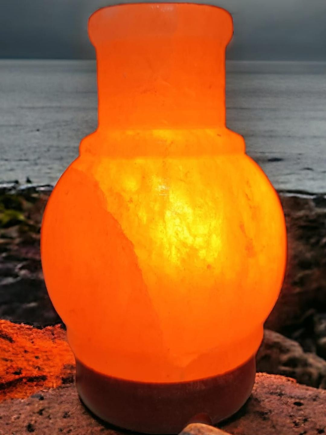 Surahi Shape Himalayan Rock Salt Lamp for Positive Energy, Table Lamp