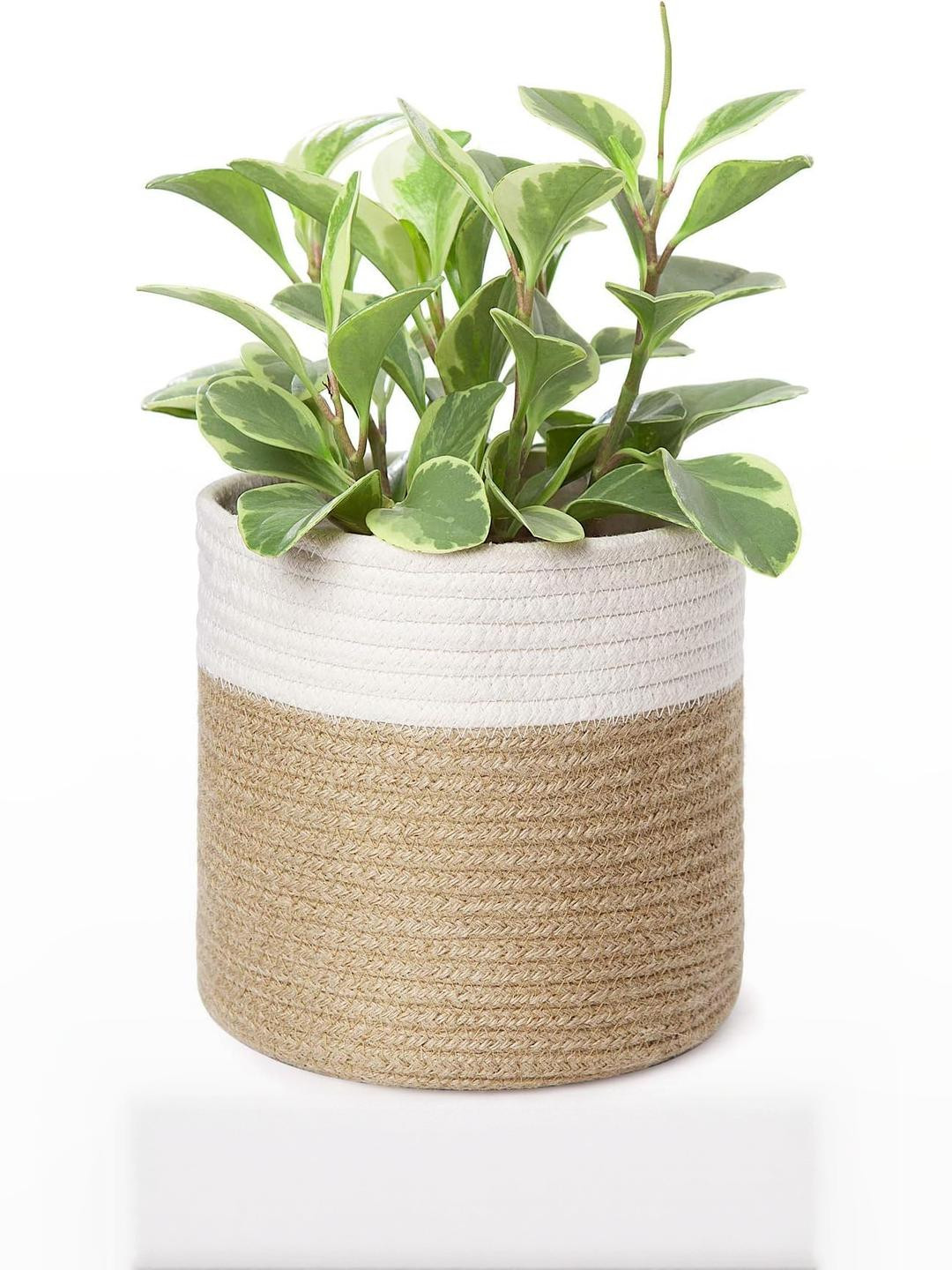 Inshreys Cotton Rope Basket Modern Woven Planters