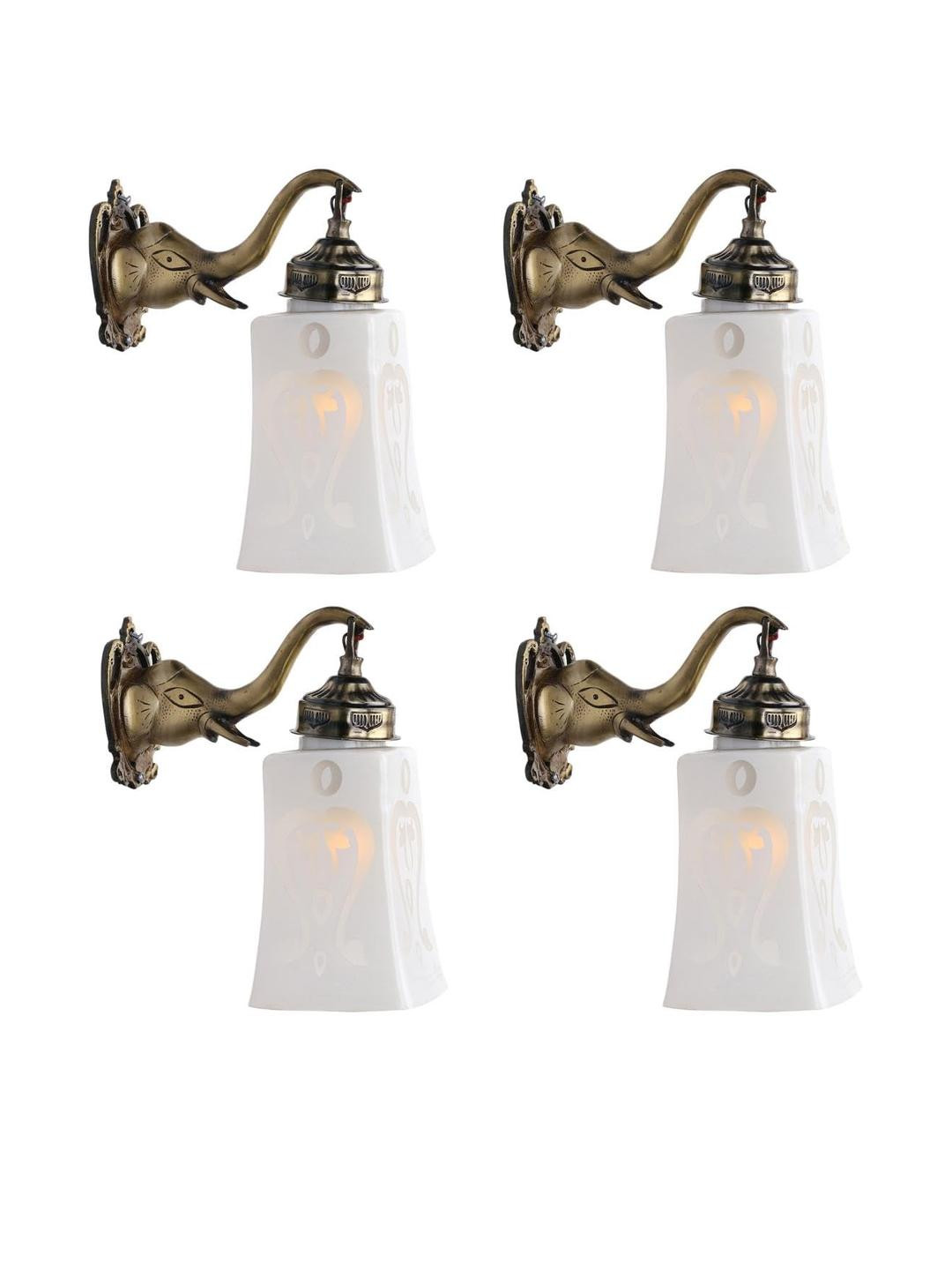 Somil Premium Designer Glass Wall/Night Lamp  Elegant  & Stylish Dcor Accent for Modern Interiors,  Color  White, Size- 17.5 X 20 X 26 CM