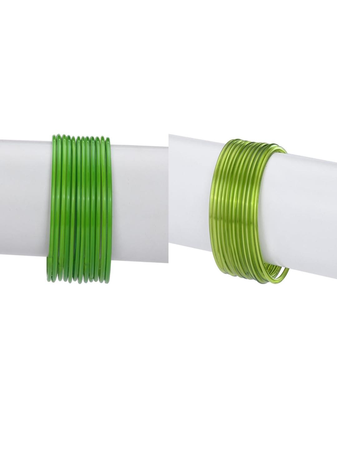 SOMIL 2sets of  Green glass bangles