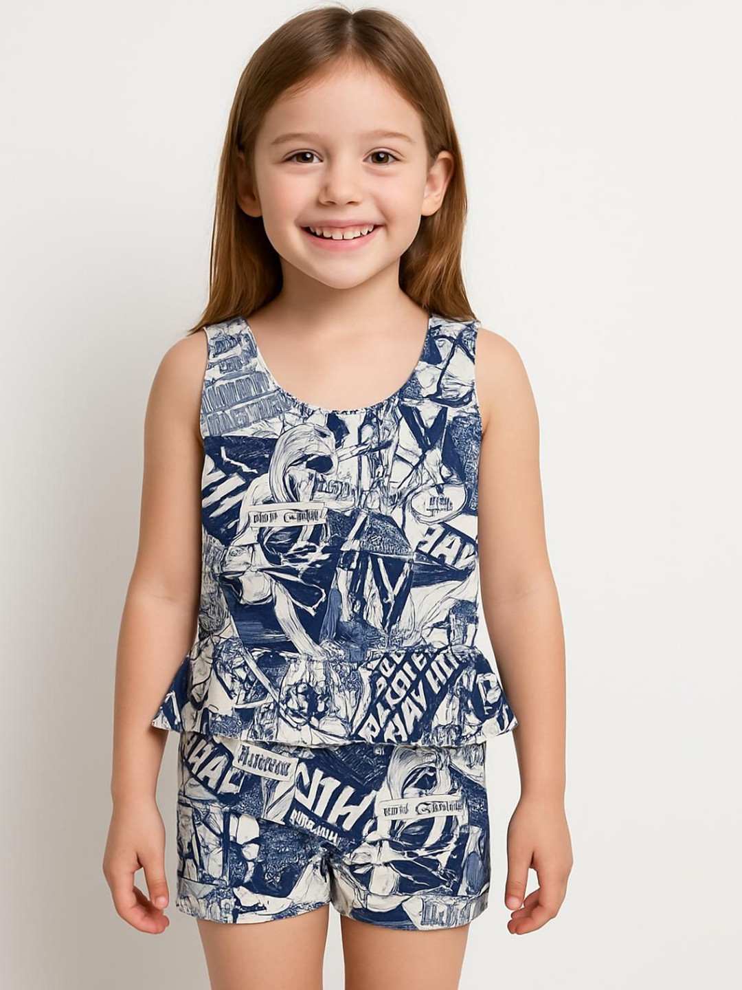 Apraa & Parma Girls Printed Attached Shorts Swimming Dress