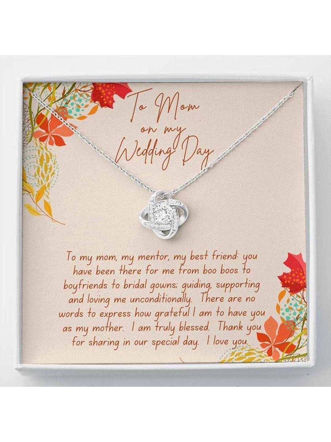 Silver Gift Mom Necklace, Mother Of The Bride Necklace Gift From Daughter, Gratitude Gift From Brid