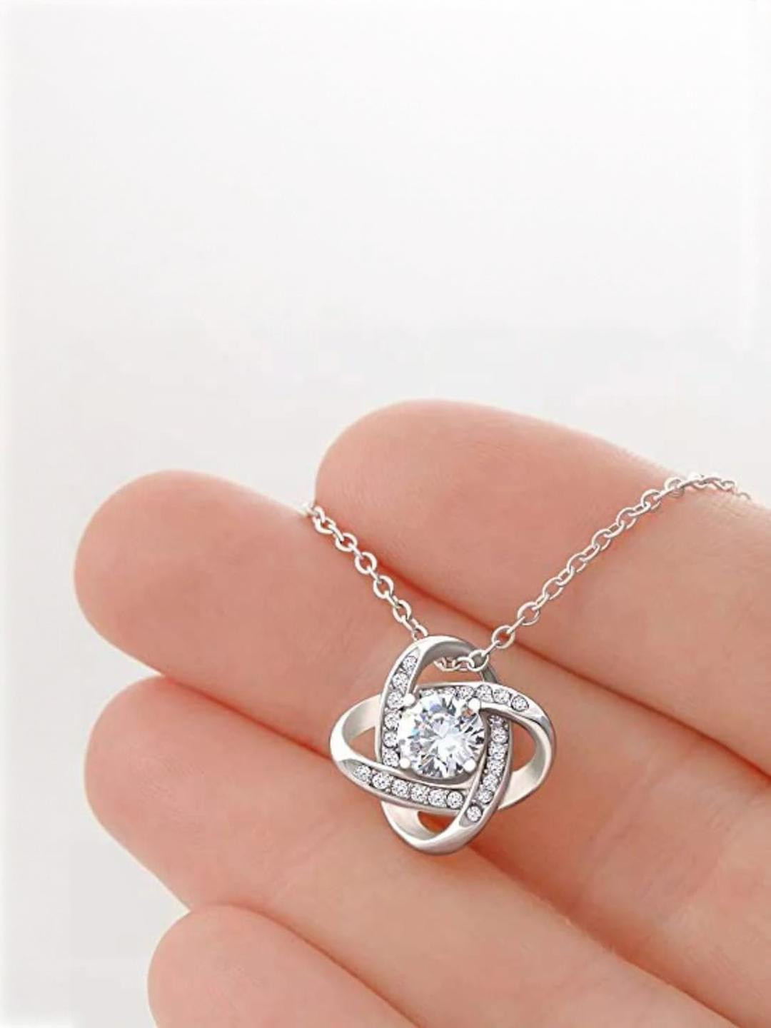Sterling Silver Unbiological Sister Necklace  Love Knot Pendant  Gift for Soul Sisters