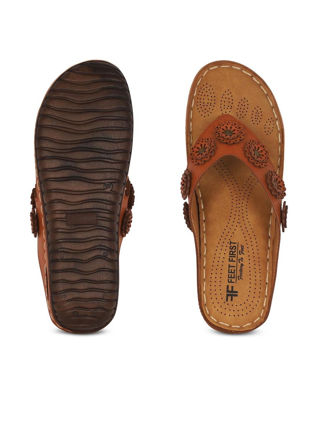 FEET FIRST Women Tan Sandals