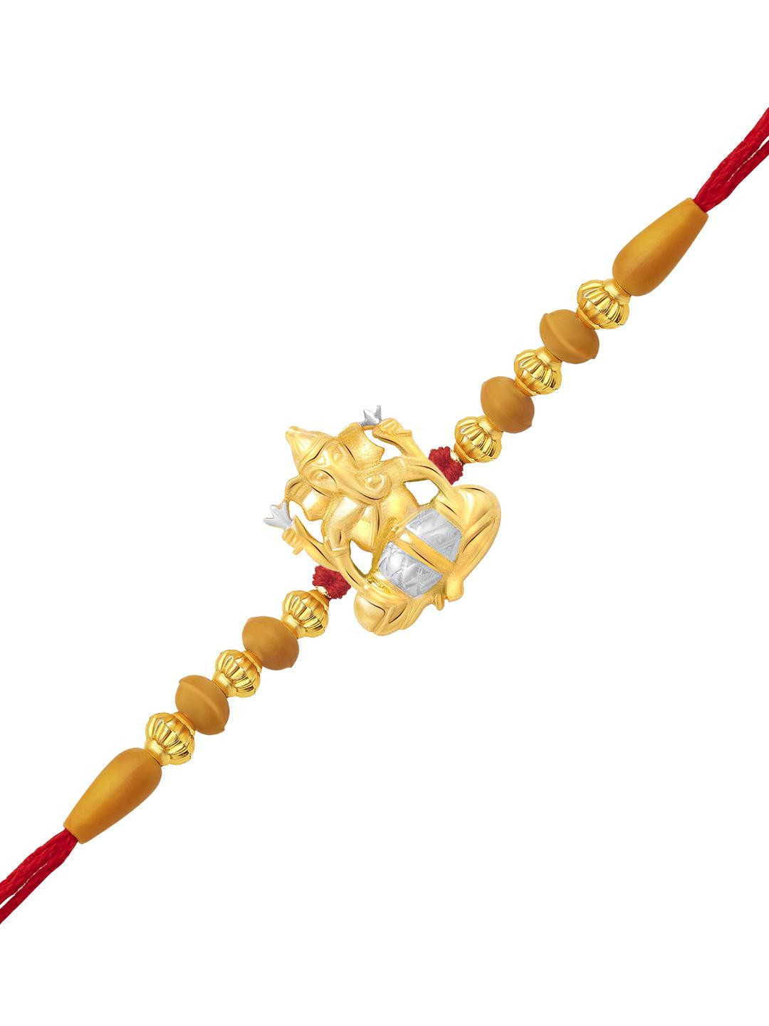 VIVASTRI Premium Rudraksha Ganpati Rakhi For Brother & Lovely Sister