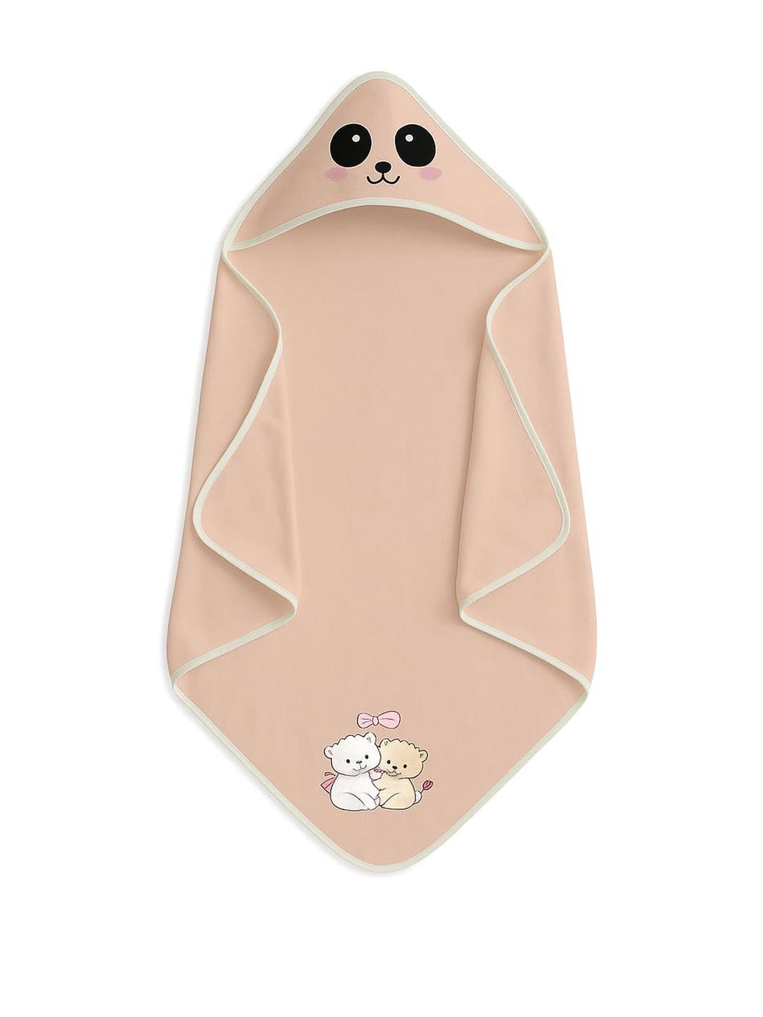 Adhigams Kids Beige Hooded Blanket