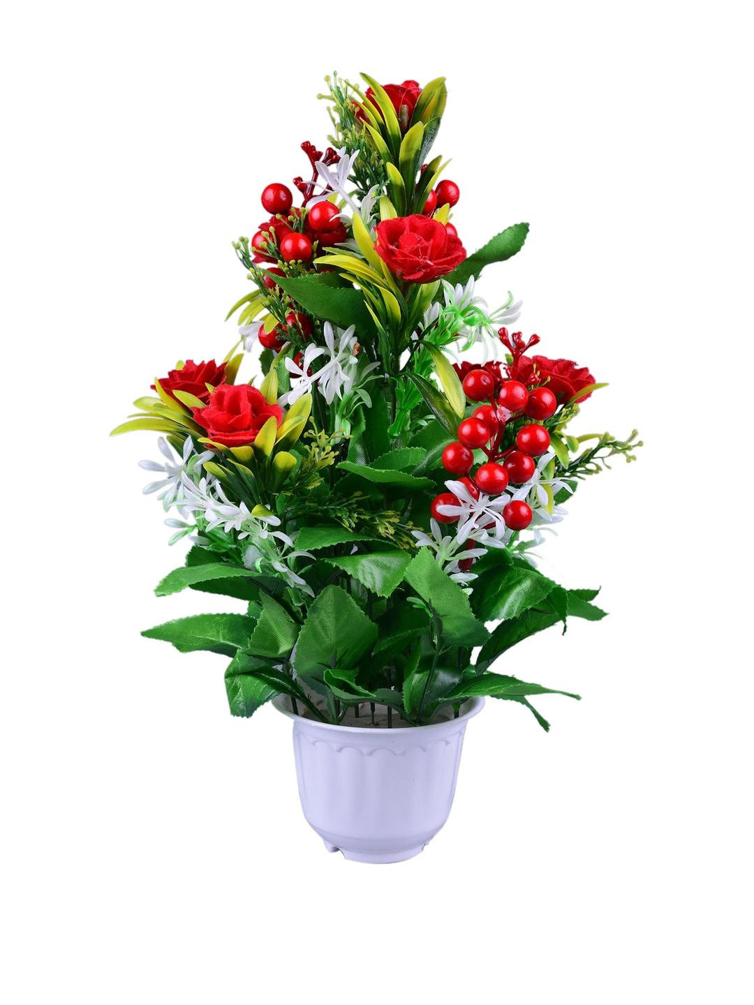 YASH ENTERPRISES Multicoloured 1 Pieces Rose Bonsai Artificial Plant With Pot