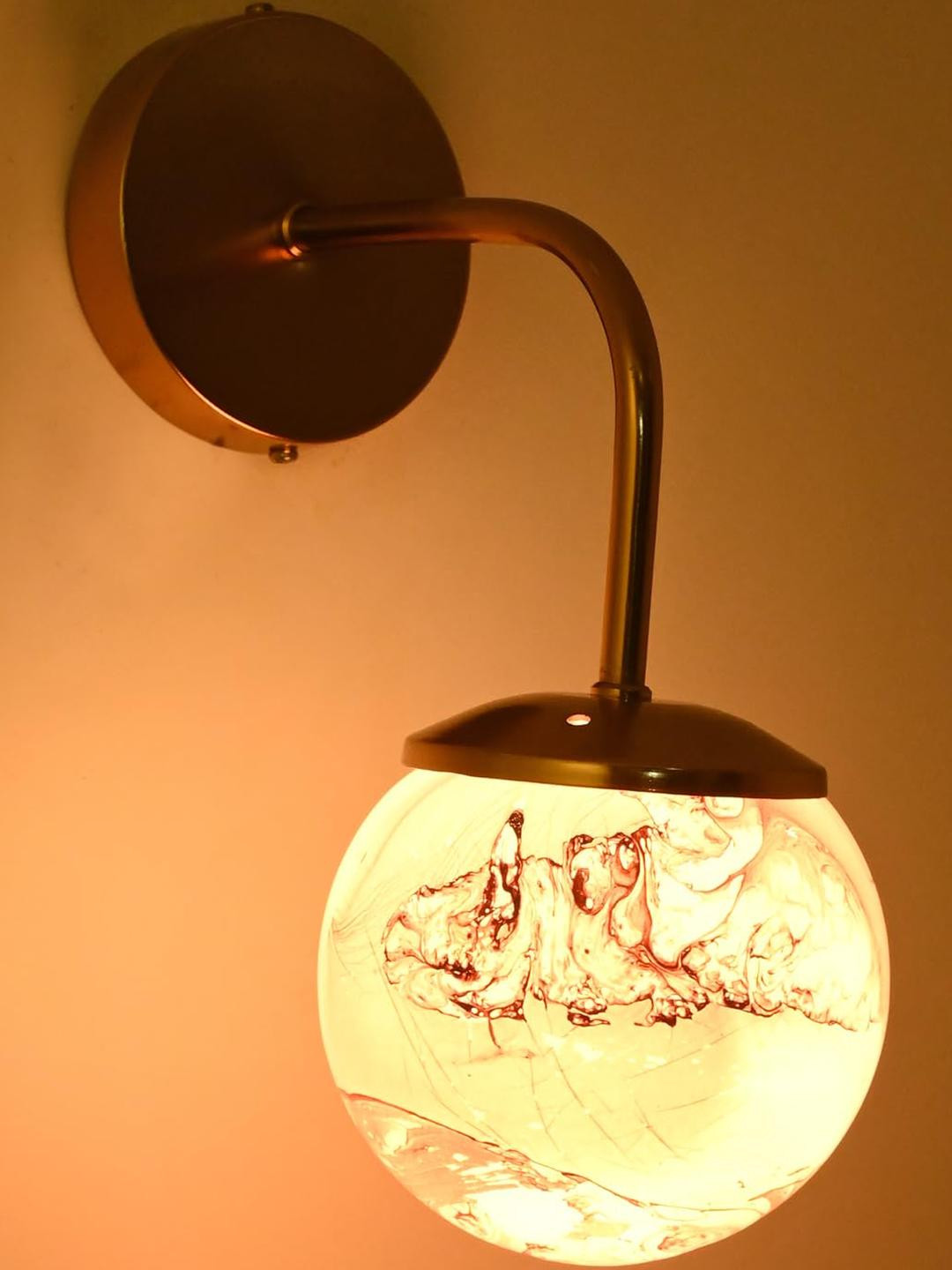 SOMIL Brown & White Glass Decorative Wall Lamp