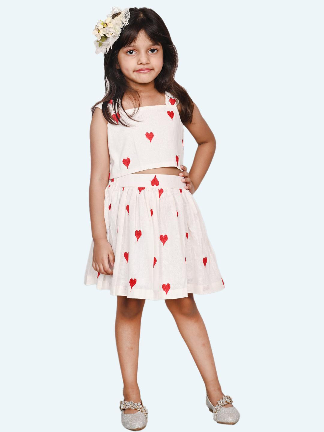 Modish Girls Top with Skirt Co-Ord Set