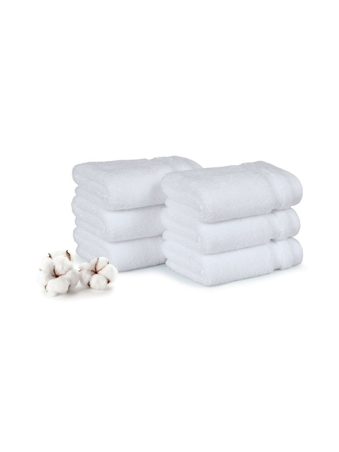 MYTRIDENT Finesse White 6 Pcs Pure Cotton 625 GSM Face Towels