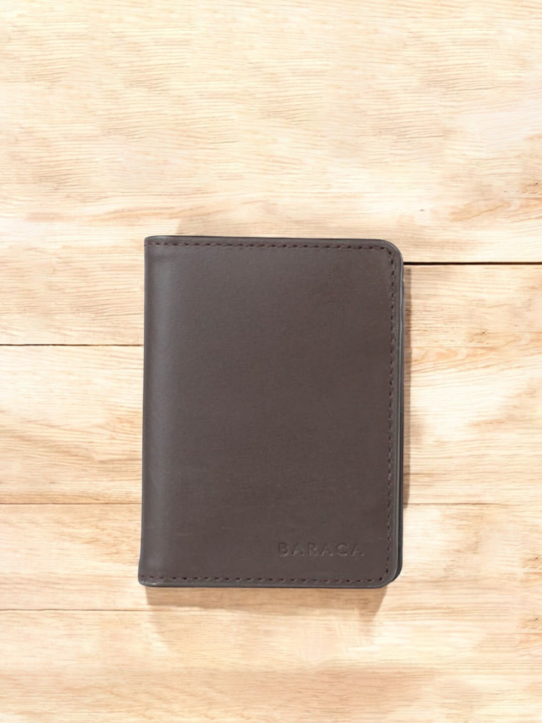 Baraca Bastion Men Brand Logo Textured Leather Two Fold Wallet