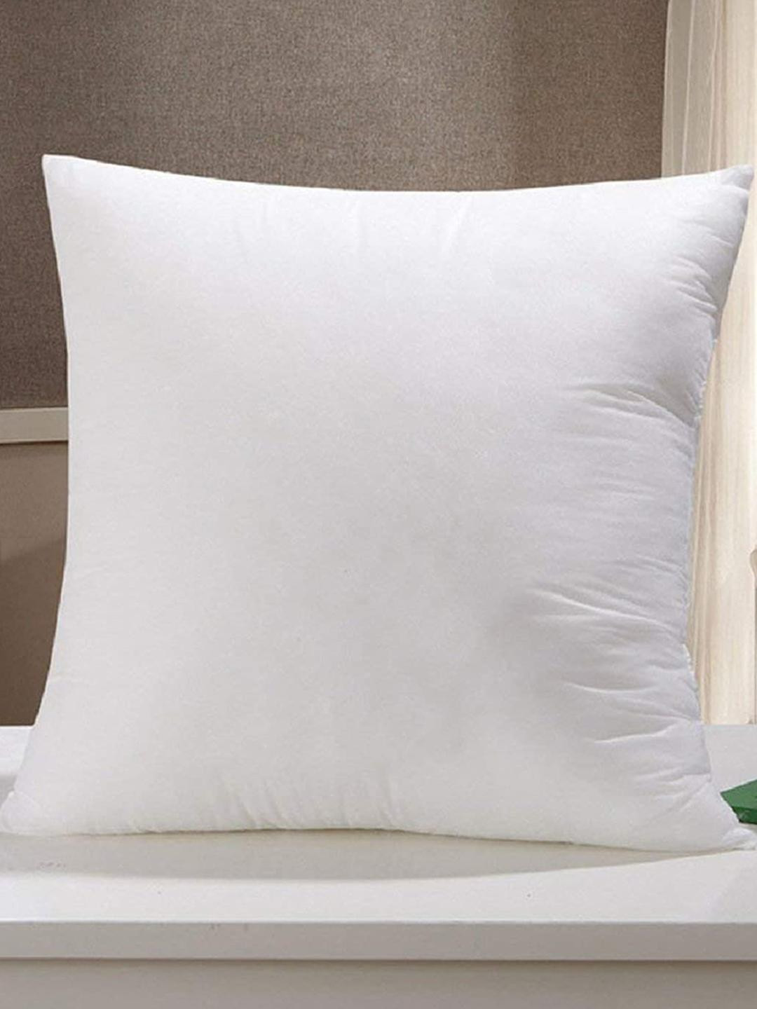 SWAURSAHA White Microfiber Square Cushion 12X12 Inch