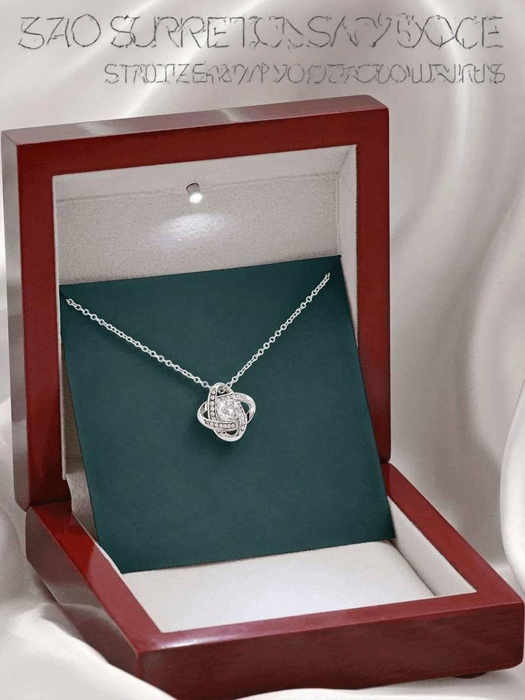 Sterling Silver Gift MOM NECKLACE, HEART GIFT FOR MOM LOVE KNOT NECKLACE HAPPY MOTHERS DAY
