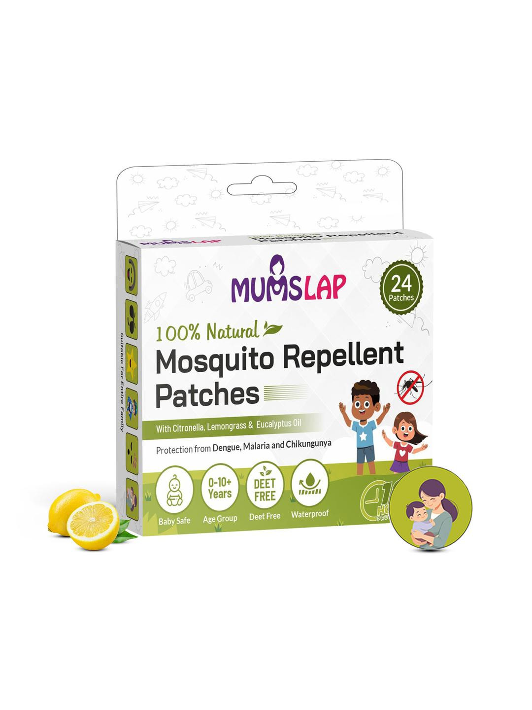 MumsLap KIds 24 Pieces Natural Mosquito Repellent Patches