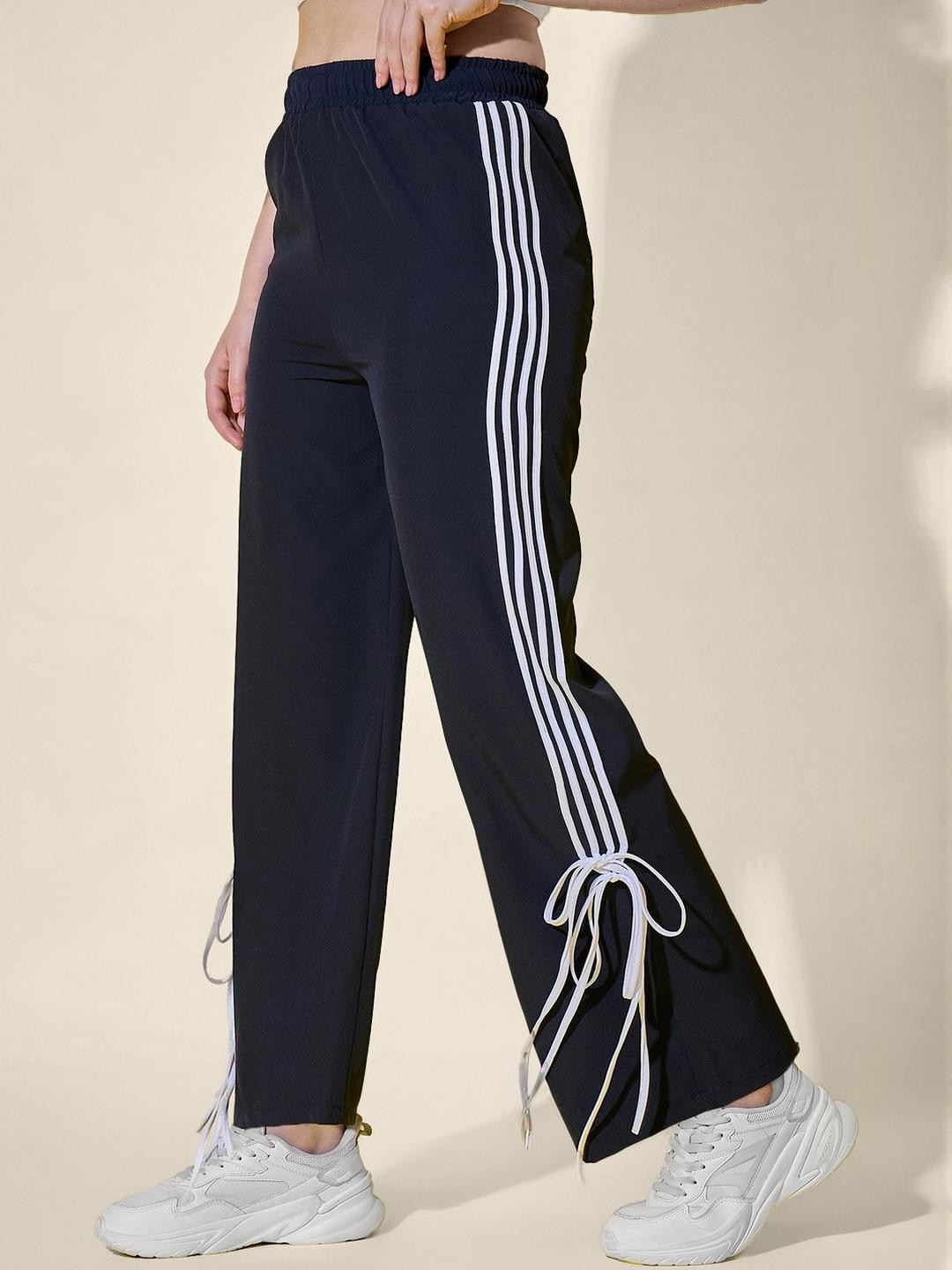 CORSICA Women Navy Blue Polyester Track Pants