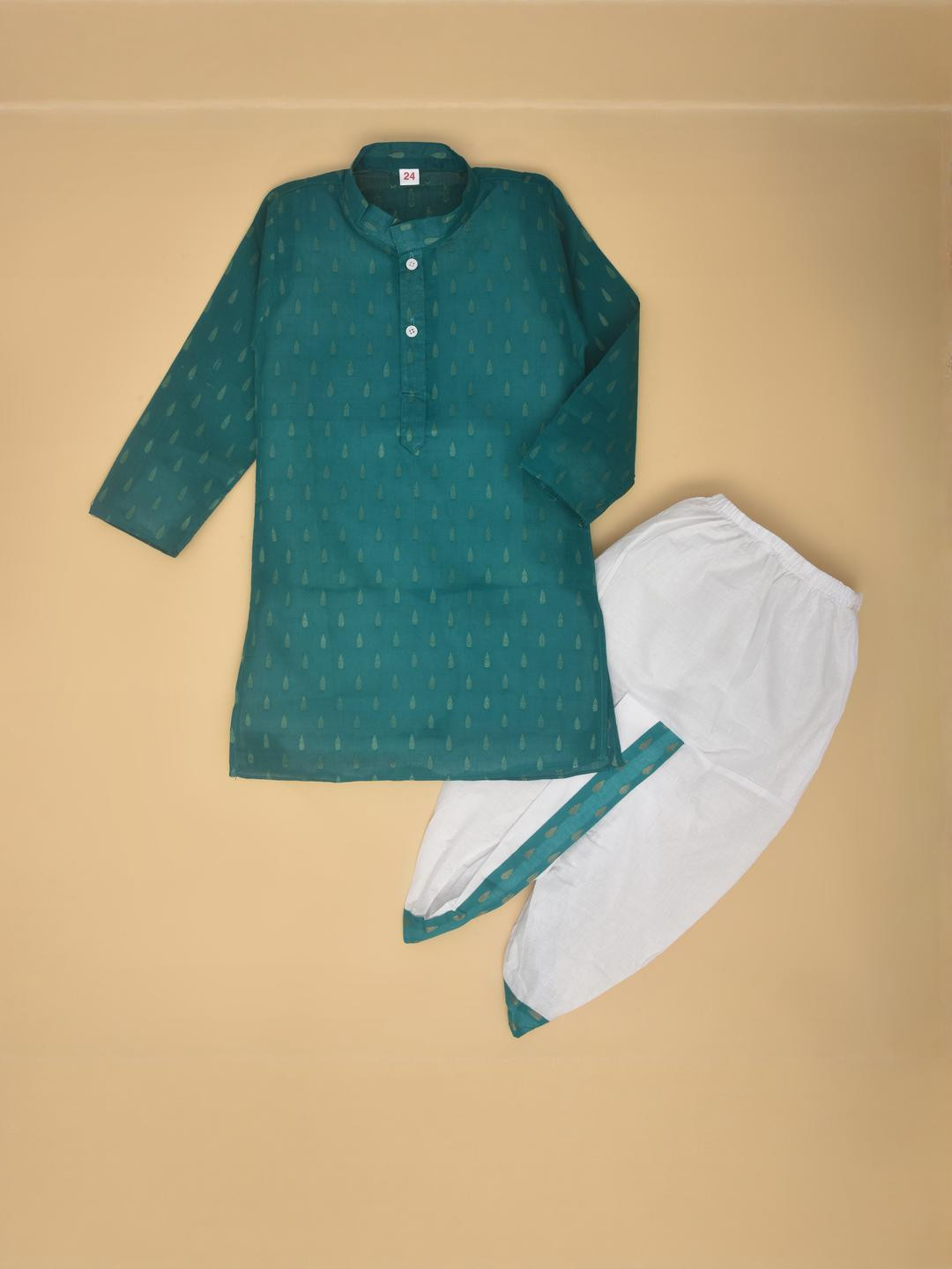 Covetus Kids-Boys Teal Kurta Sets