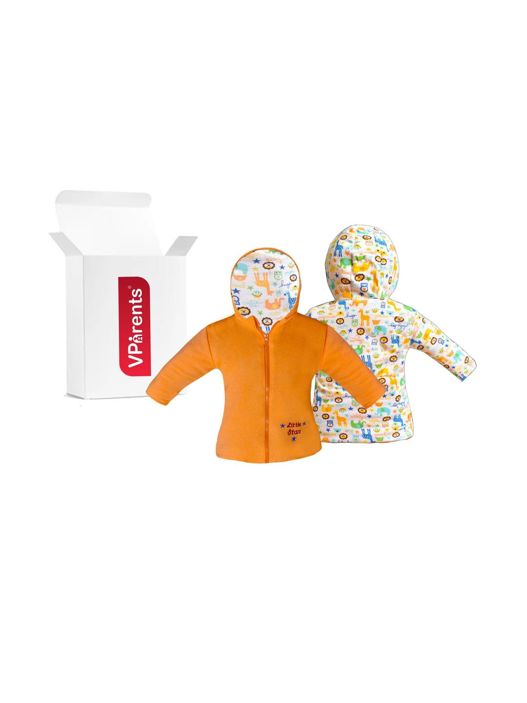 VParents Unisex Kids Orange Front Open Jacket