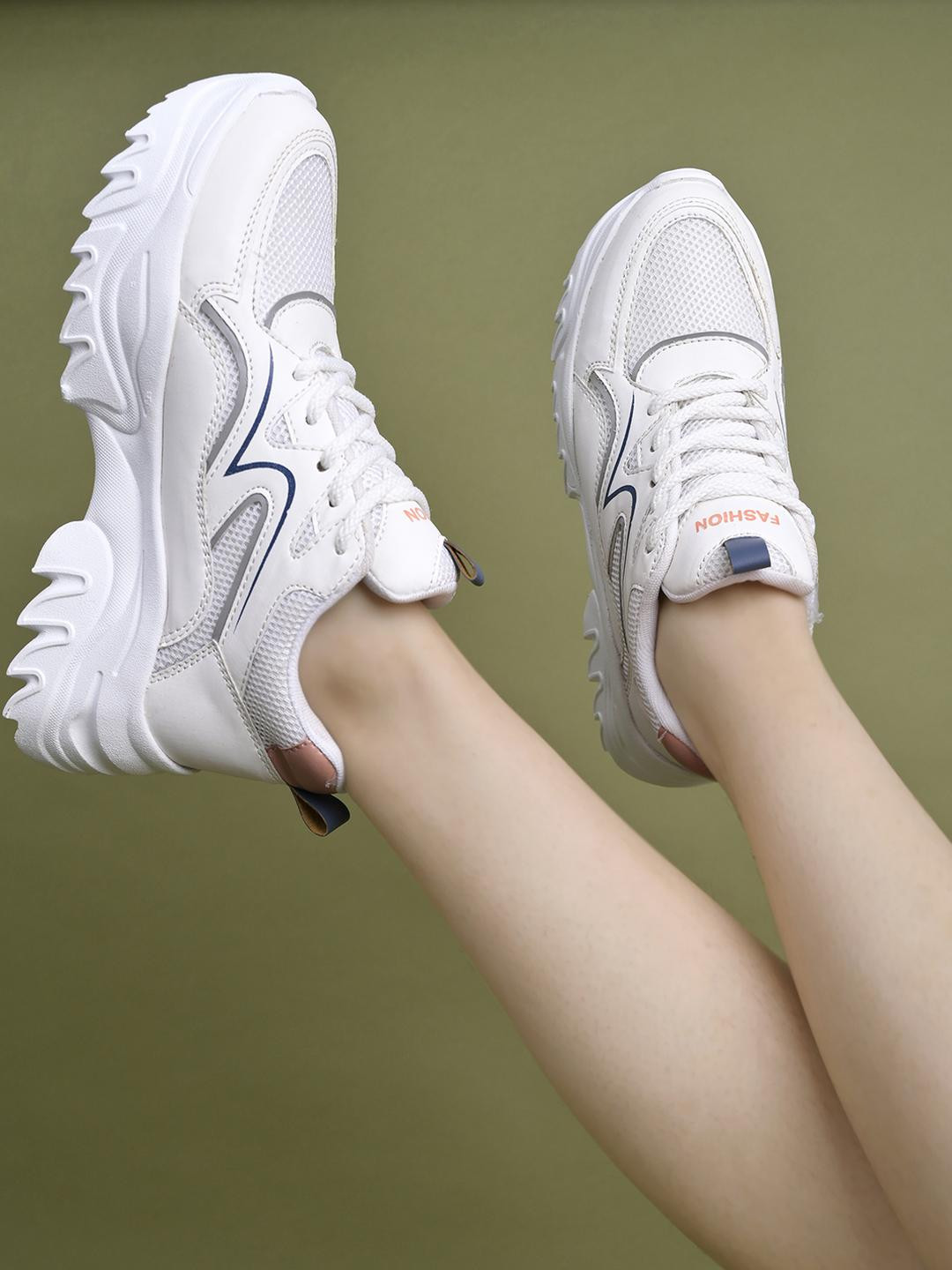Stylestry Girls White Sneakers