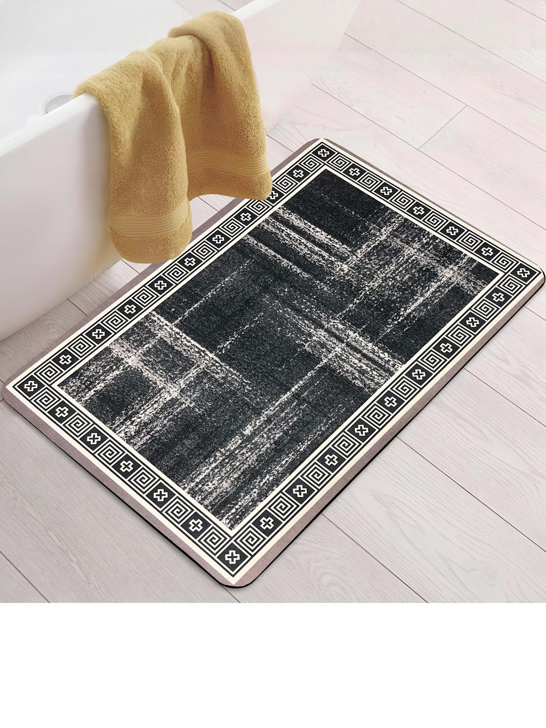 IVAZA 550 GSM Black Anti Slip Bathroom Mat