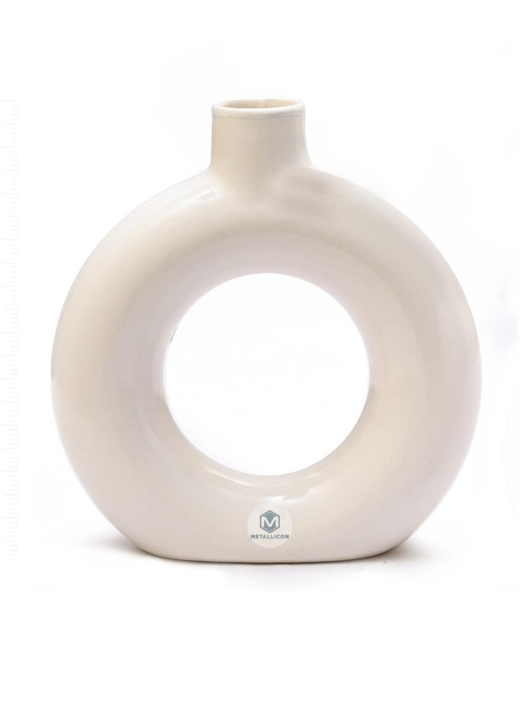 METALLICON Modern Donut Ceramic Flower Vase