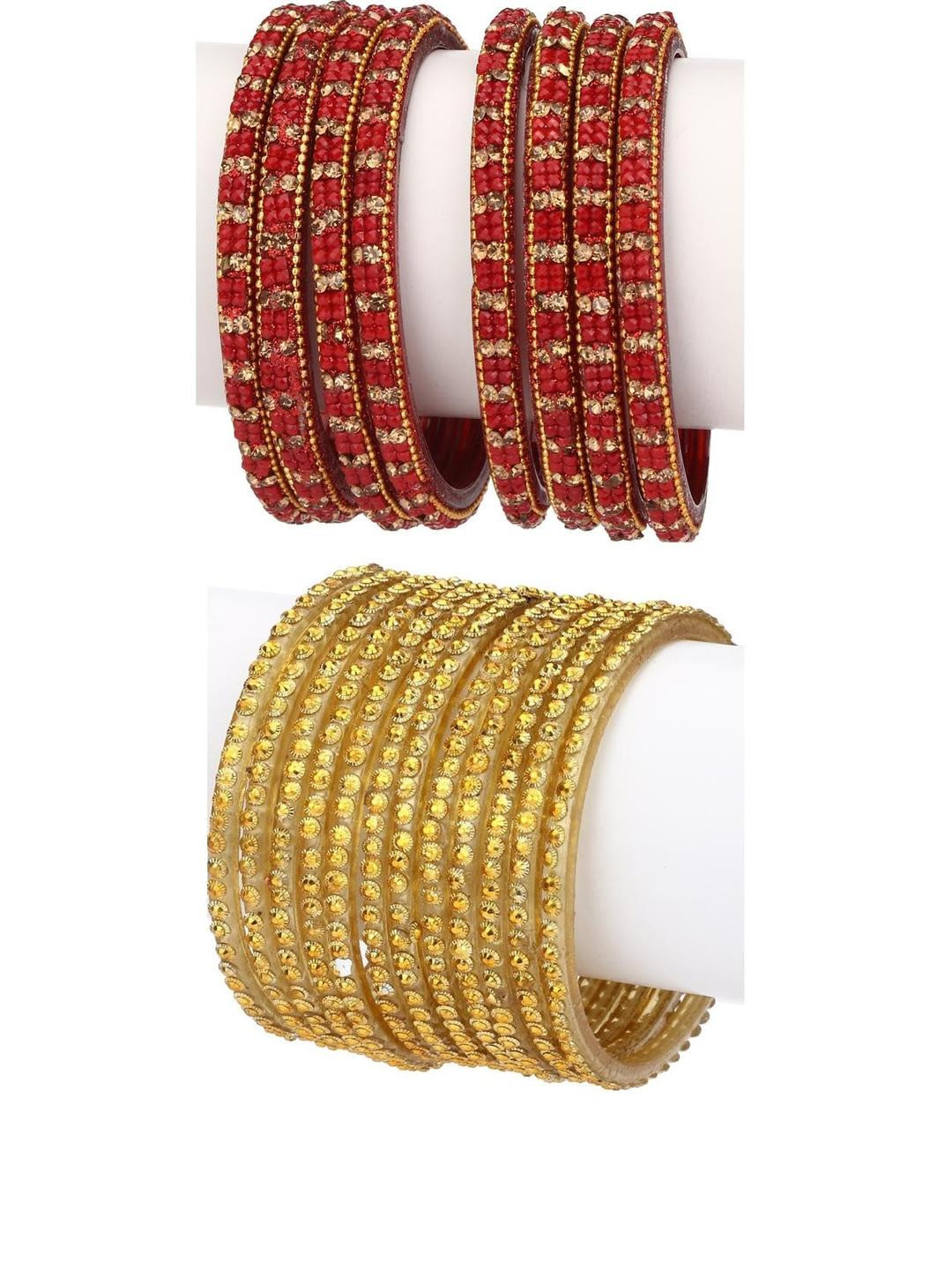 SOMIL Set Of 20 Stone Studded Alloy Bangles