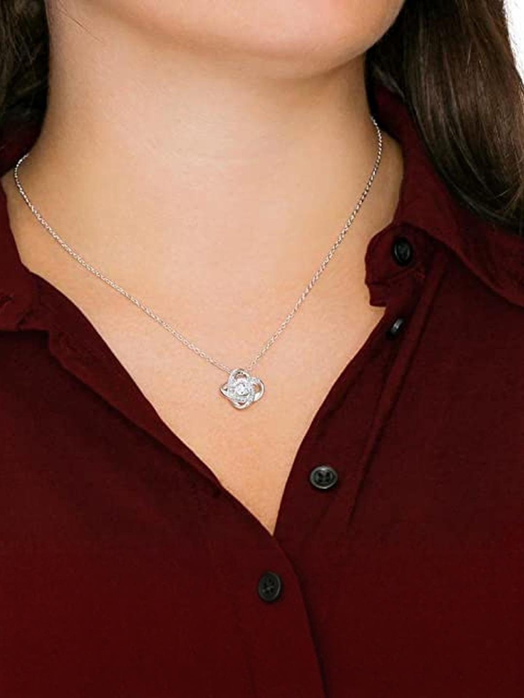 Silver Gift Girlfriend Necklace, Promise Necklace For Girlfriend From Boyfriend, Valentines Day Gif