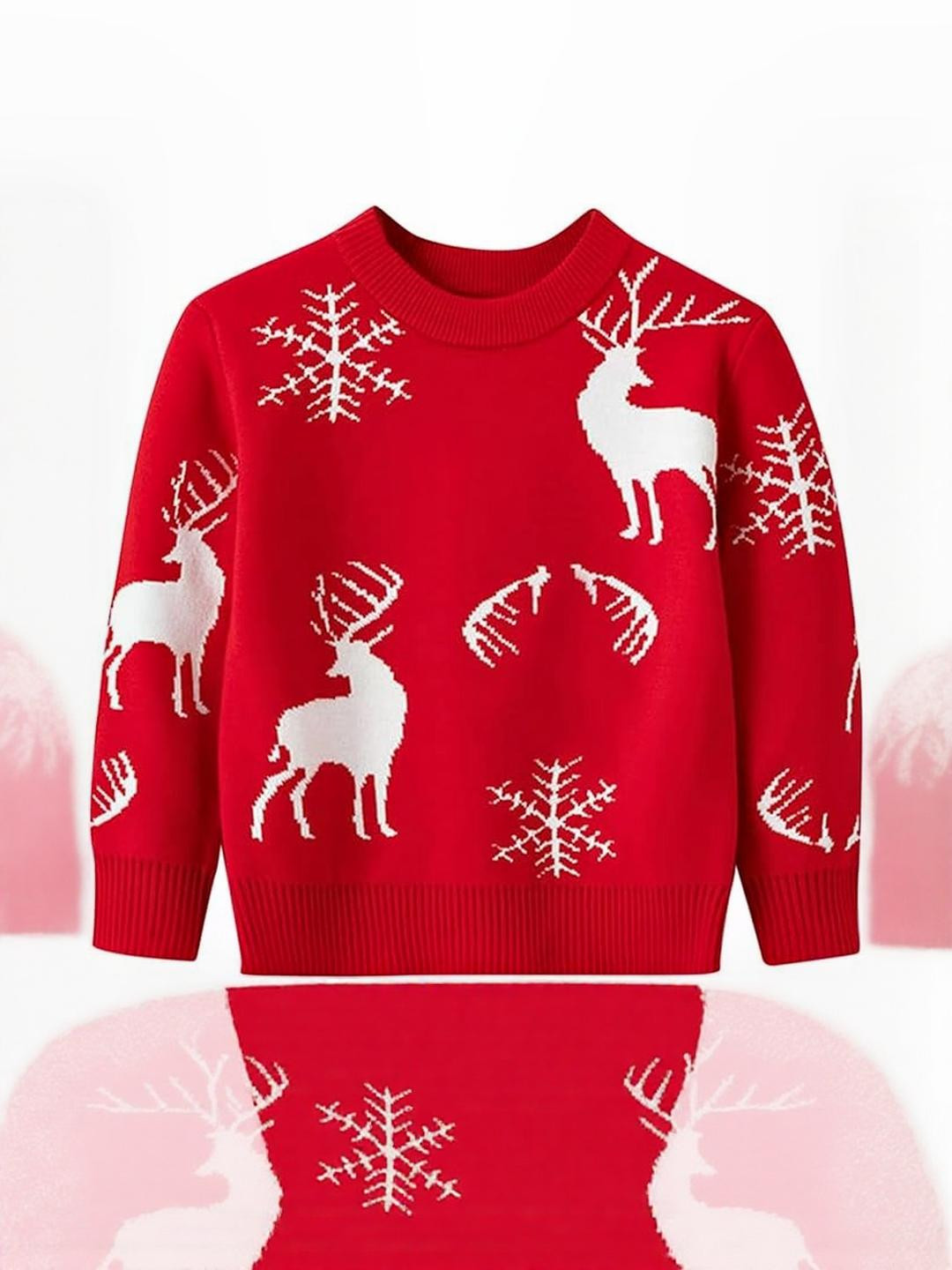 Rebiva Unisex Kids Red Woollen Pullover