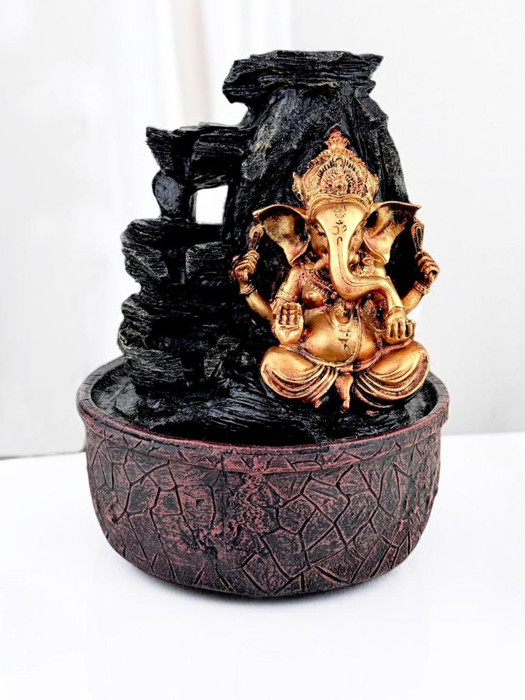 Go Hooked Lord Ganesha Waterfall Fountain with LED Lights Home Decor