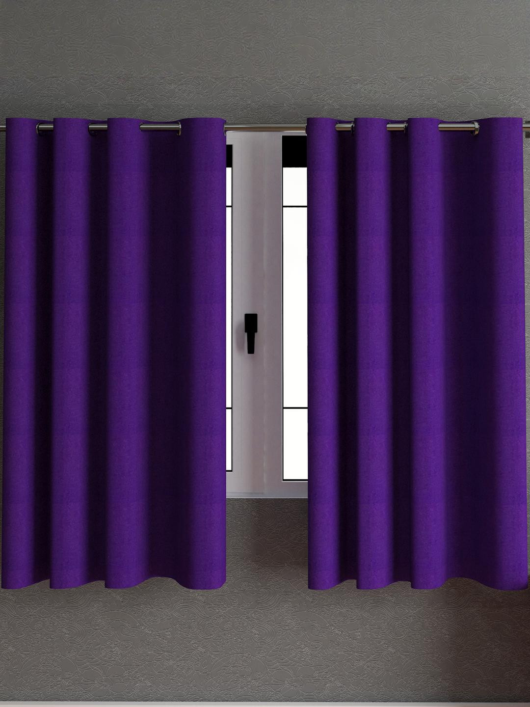 Lunar Days Set of 2 Purple 5 Feet Window Curtains