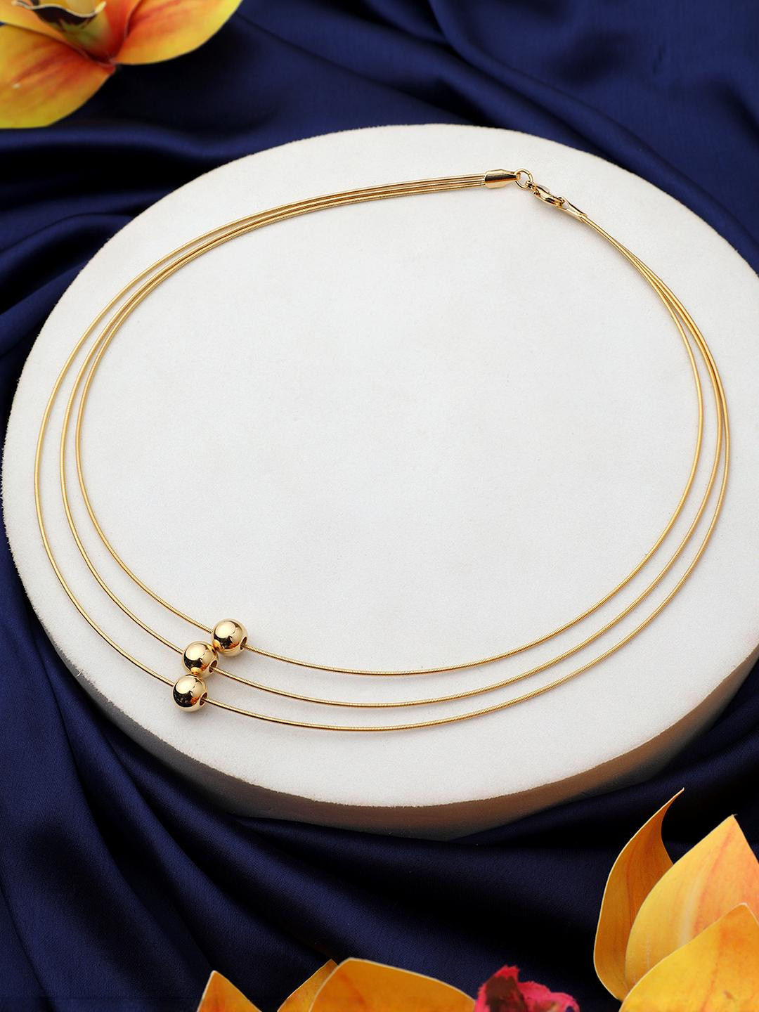 Beenth & Doneth String Pattern Gold-Plated Necklace