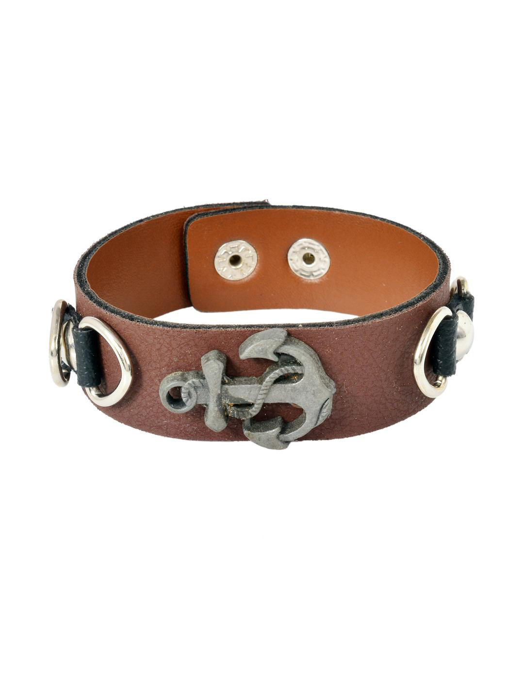 Missmister Leather Rhodium-Plated Bracelet