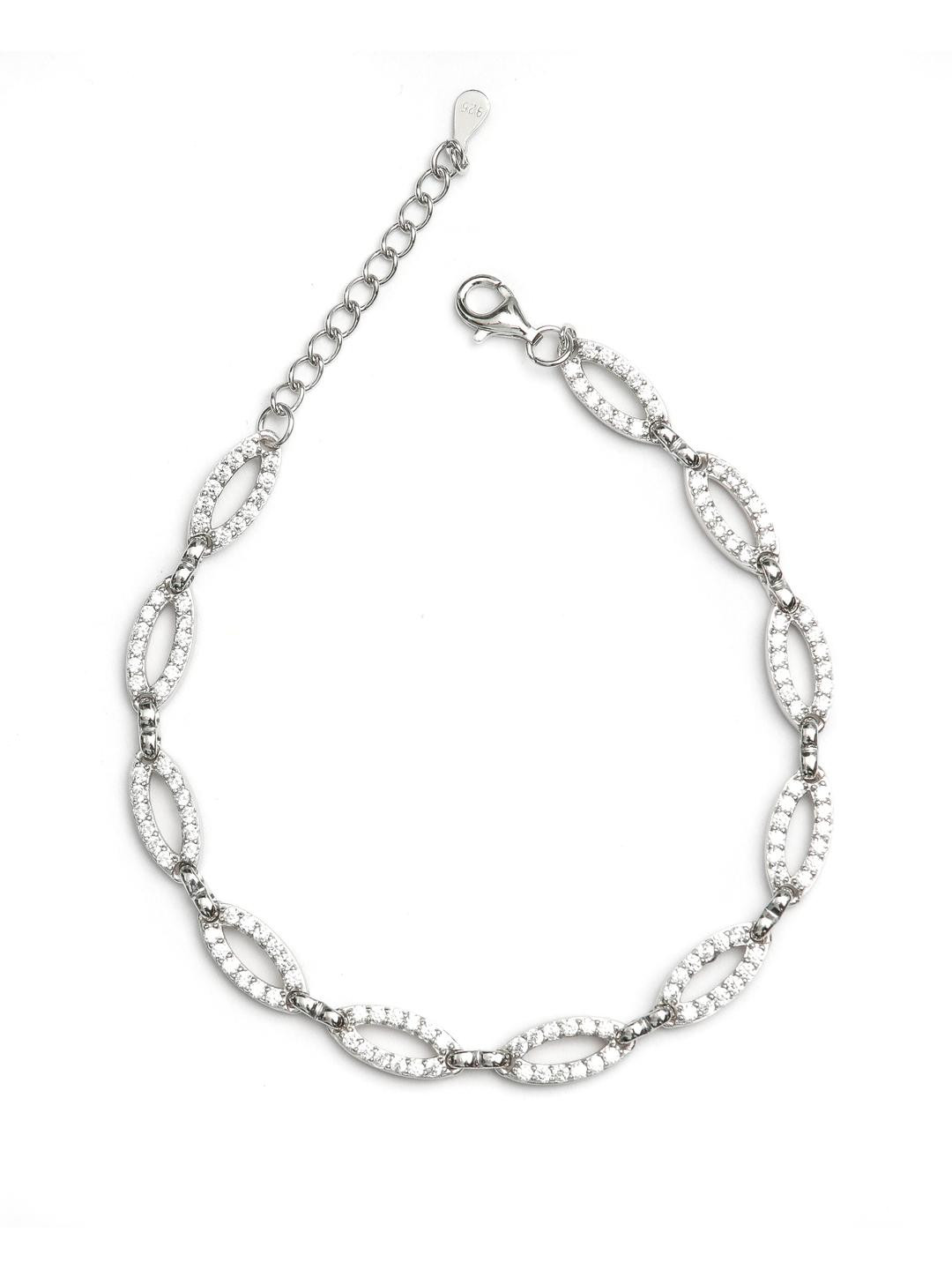 Twenty One Jewels Silver Sterling Silver Zircon Bracelet