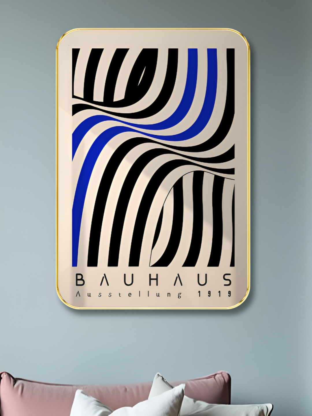 Livin'luxe Black & Blue Bauhaus Ausstellung Printed Wall Art