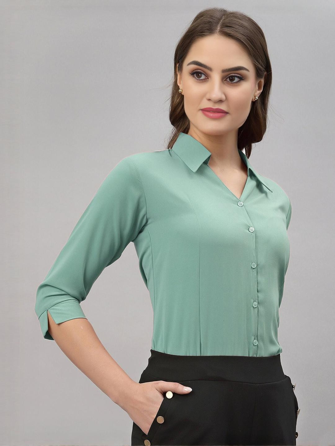Ethic Glance Women Lime Green Shirts