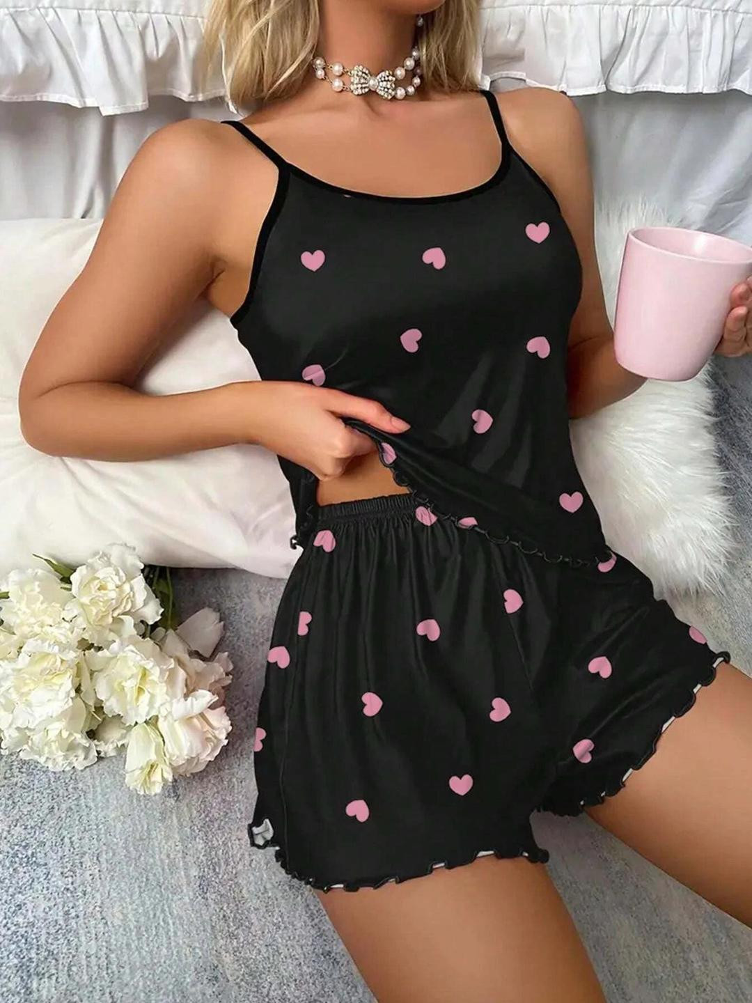 PHALIN Women Black Night suits
