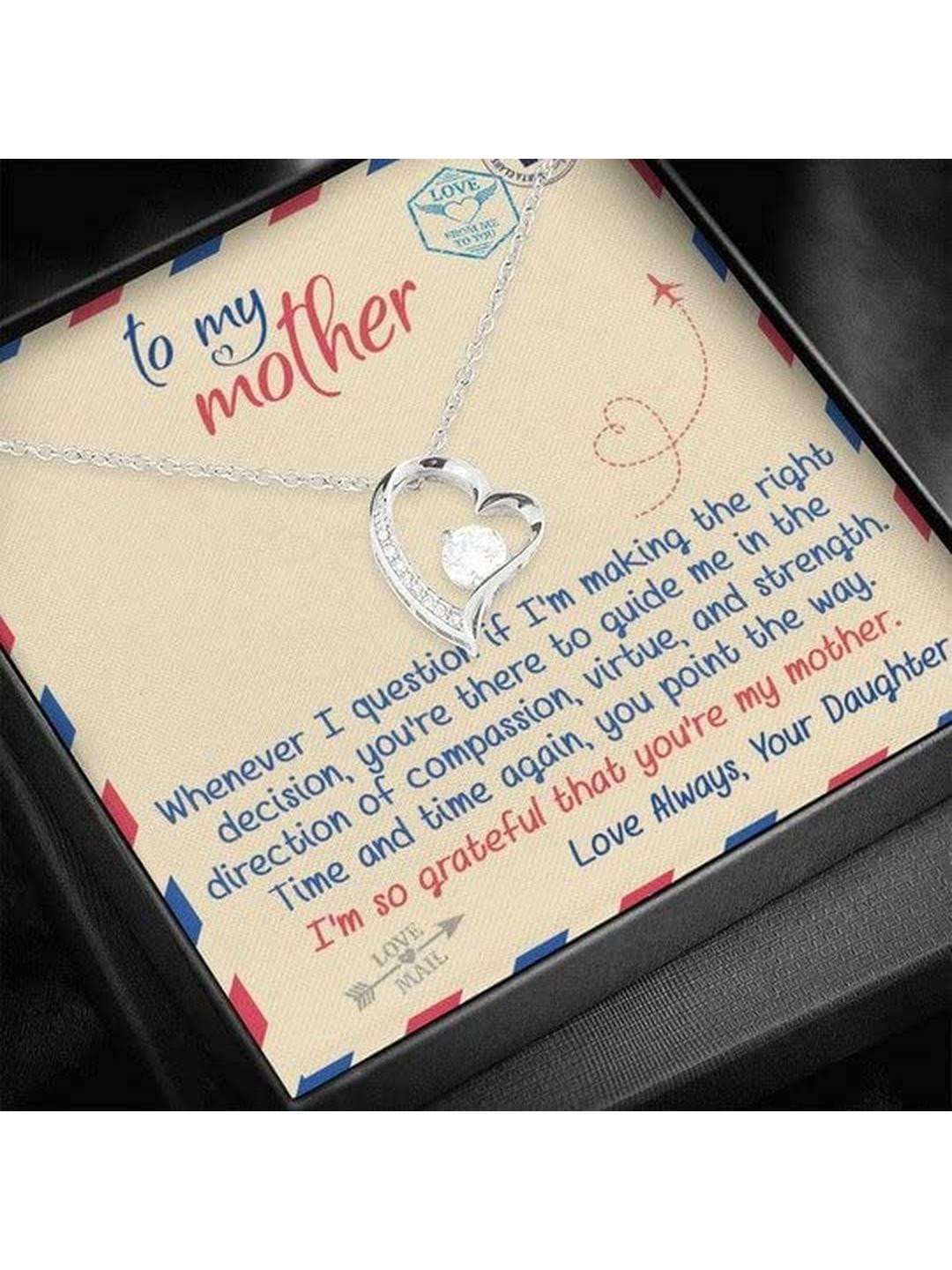 Sterling Silver Gift MOM NECKLACE, FOREVER LOVE NECKLACE DAUGHTER GIFT FOR MOM I M SO GRATEFUL THAT