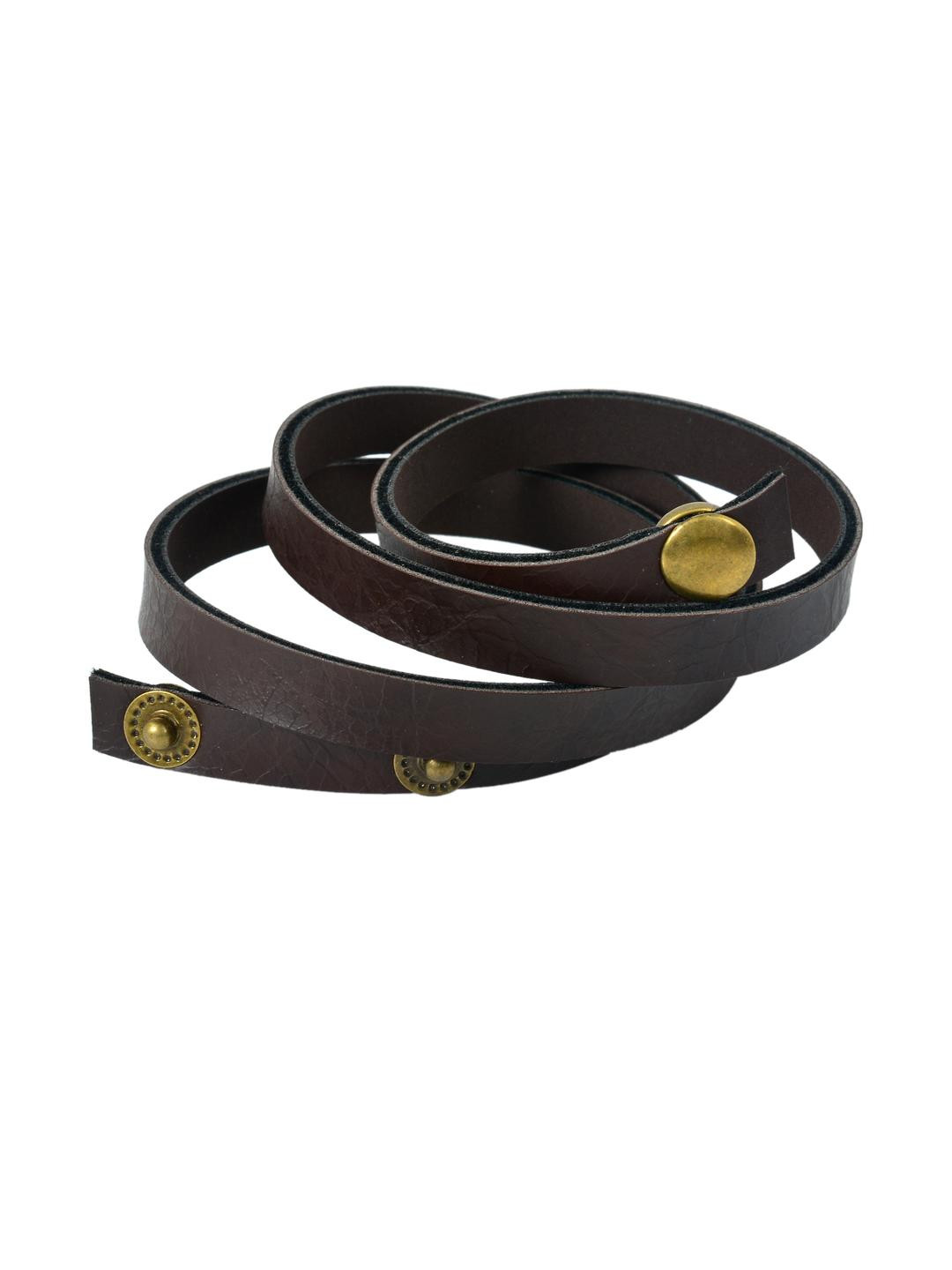 Missmister Leather Rhodium-Plated Bracelet