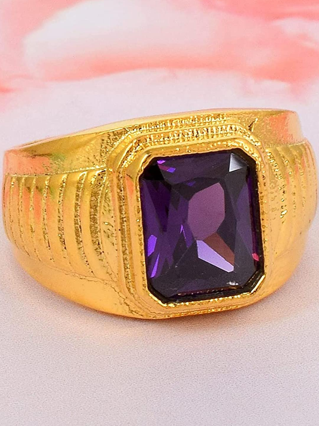 MEMOIR Blue Sapphire Gold-Plated Ring